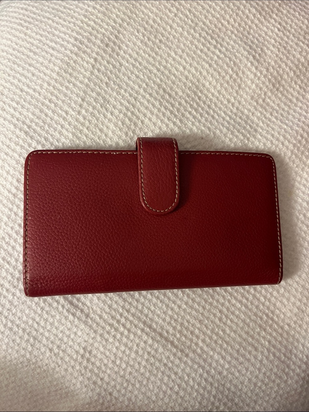 Buxton Red Leather Snap Folio Wallet Phone Case
